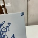 Delft Blue White Tile Male Historical Figure w Hor