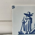 Blue White Delft Tile Figural Historical Male Figu