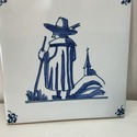 Blue White Delft Tile Figural Historical Male Figu