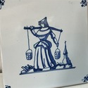 Delt Tile Blue White Historical Female Water Pails