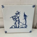 Delft Blue White Tile Historical Male Figure Playi
