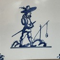 Delft Tile Historical Male Figure Blue White Gilli
