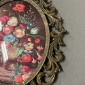 Made in Italy Bronze Metal Picture Frame Oval Bubb