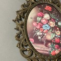 Made in Italy Bronze Metal Picture Frame Oval Bubb