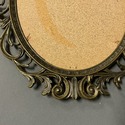 Vintage Italy Bronzed Metal Frame Oval Made in Ita