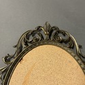 Vintage Italy Bronzed Metal Frame Oval Made in Ita