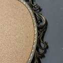 Vintage Italy Bronzed Metal Frame Oval Made in Ita