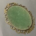 Vintage Italy Bronzed Metal Frame Oval Made in Ita