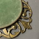 Vintage Italy Bronzed Metal Frame Oval Made in Ita