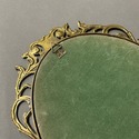 Vintage Italy Bronzed Metal Frame Oval Made in Ita
