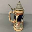 German Stein Gerz Gerzit Pewter Lid Flirting Coupl