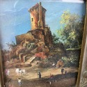 Antique Oil Painting on Copper Signed Bronze Velve