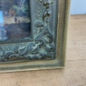 Antique Oil Painting on Copper Signed Bronze Velve