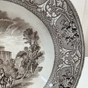 Antique Transferware Brown Soup Bowl Wide Rim Ital
