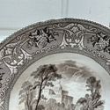 Antique Transferware Brown Soup Bowl Wide Rim Ital