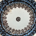 Antique Dinner Plate Brown Blue Transferware R. Pi