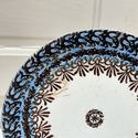 Antique Dinner Plate Brown Blue Transferware R. Pi