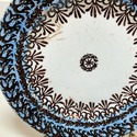 Antique Dinner Plate Brown Blue Transferware R. Pi