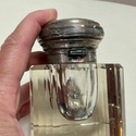 Antique Heavy Glass Inkwell 800 Sterling Silver Ma