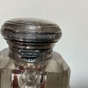 Antique Heavy Glass Inkwell 800 Sterling Silver Ma