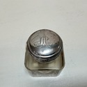 Antique Heavy Glass Inkwell 800 Sterling Silver Ma