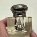 Antique Heavy Glass Inkwell 800 Sterling Silver Ma