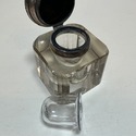 Antique Heavy Glass Inkwell 800 Sterling Silver Ma