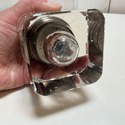 Antique Heavy Glass Inkwell 800 Sterling Silver Ma