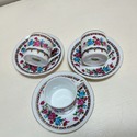3 Demitasse Tea Cups and Saucers made in China Flo