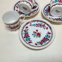 3 Demitasse Tea Cups and Saucers made in China Flo