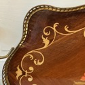 Italian Inlaid Marquetry Gallery Tray Bronze Trim 