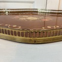 Italian Inlaid Marquetry Gallery Tray Bronze Trim 