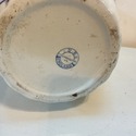 Antique Blue White Transferware Pitcher Jug Harves