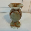 Onyx Stone Vase Hand Carved Natural Green Brown Ba