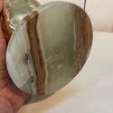 Onyx Stone Vase Hand Carved Natural Green Brown Ba
