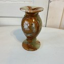 Onyx Stone Vase Hand Carved Natural Green Brown Ba