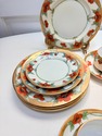 Red Gold Poppies Teacups Saucers Plates Pitcher Se