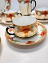 Red Gold Poppies Teacups Saucers Plates Pitcher Se