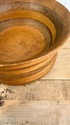 Vintage Wood Bowl Two Tone Hand Turn Striped MCM L