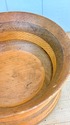 Vintage Wood Bowl Two Tone Hand Turn Striped MCM L