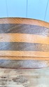 Vintage Wood Bowl Two Tone Hand Turn Striped MCM L