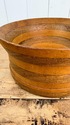 Vintage Wood Bowl Two Tone Hand Turn Striped MCM L