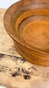 Vintage Wood Bowl Two Tone Hand Turn Striped MCM L
