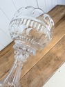 Large Hand Cut Crystal Centerpiece Bowl on Tall Ba
