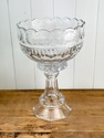Large Hand Cut Crystal Centerpiece Bowl on Tall Ba