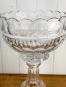 Large Hand Cut Crystal Centerpiece Bowl on Tall Ba