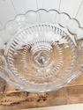 Large Hand Cut Crystal Centerpiece Bowl on Tall Ba
