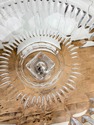 Large Hand Cut Crystal Centerpiece Bowl on Tall Ba