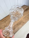 Large Hand Cut Crystal Centerpiece Bowl on Tall Ba
