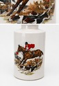 Vintage Ceramic Fox Hunt Lamp Horse Hounds Equestr